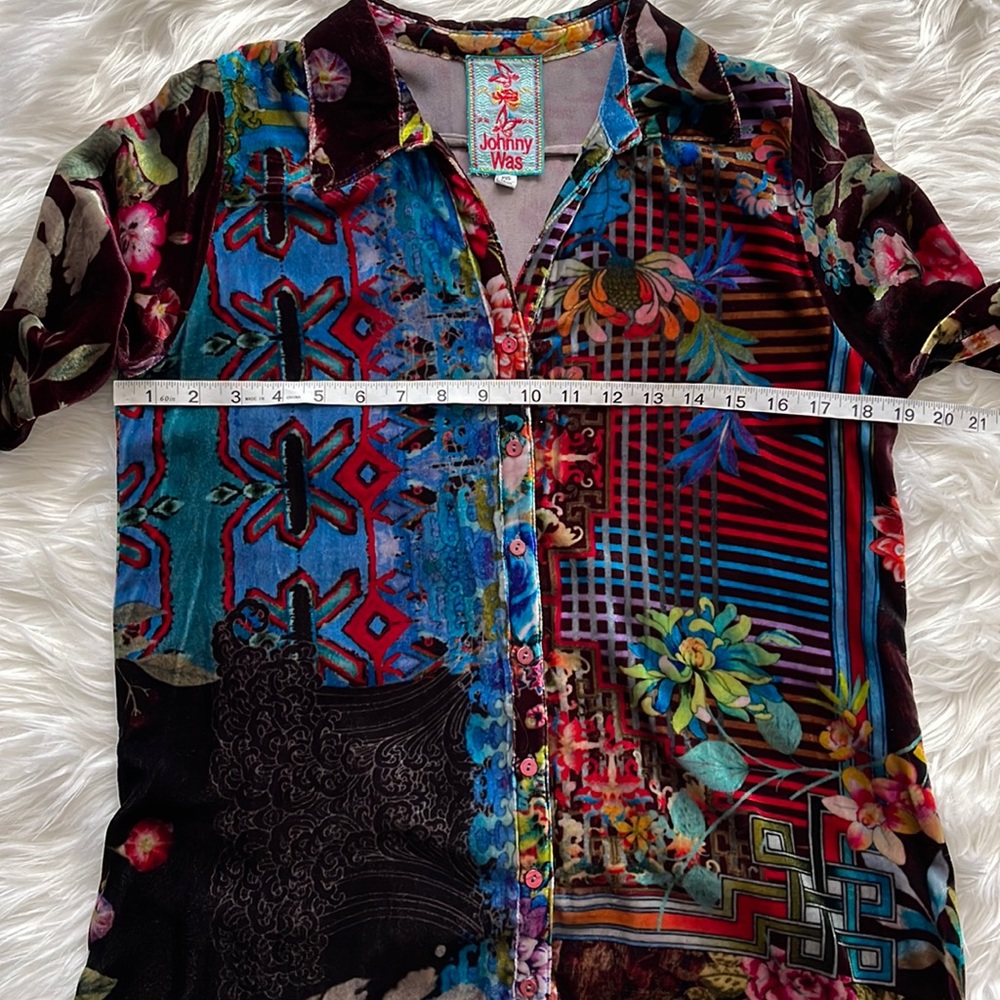 Johnny Was Velvet Dream Button Front Tunic Size PXS - Picture 12 of 14